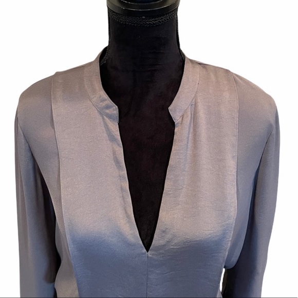 BCBGmaxazria neutral grey long sleeve pullover elastic waist dress size medium - Picture 4 of 14